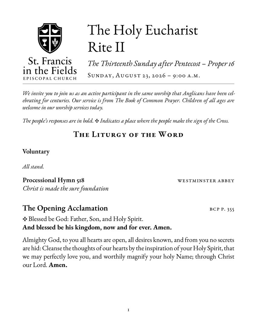 Large Print format, opening page: the same content as Standard in much larger type across a full-width column on a letter page, with no margin band.